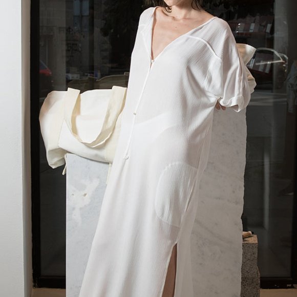 Tencel Maxi Dress with pockets - Picture 1 of 5